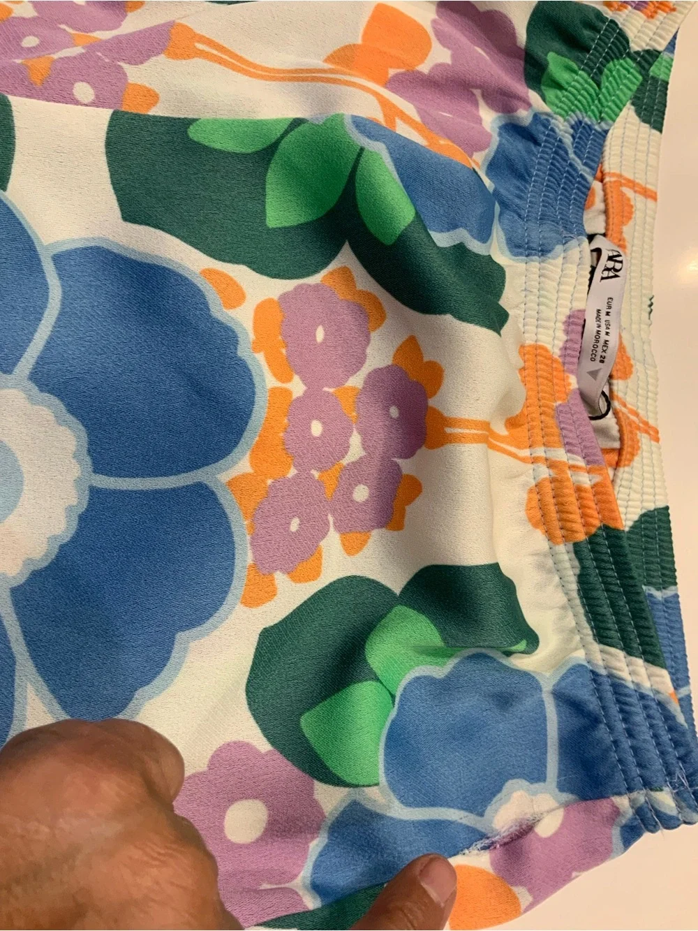 Zara Floral Wide-Leg Pants - Blue, Green & Orange